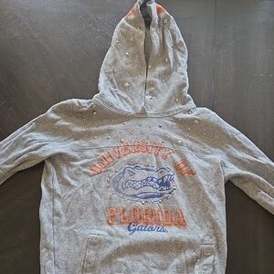 PINK Victoria's Secret Gray and Orange Pullover Hoodie